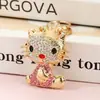 Llavero Colgante de Gato Modelo Nuevo Full Diamante Transfronterizo Dibujo Animado Lindo Gato Kt Llavero de Coche Pequeño Regalo Exquisito