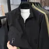 Chaqueta de hombre de cuello alto para primavera y otoño, abrigo casual holgado para hombre, prenda exterior simple y moderna, ropa deportiva de otoño para exteriores, de moda
