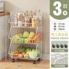 Estante de Almacenamiento de Cocina Piso Multicapa Móvil Carrito Doméstico para Cesta de Verduras Estante para Snacks Estante para Almacenamiento de Juguetes