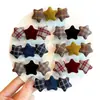Pinza para el Cabello de Terciopelo a Cuadros con Estrella para Niñas 2026 Nuevo Estilo Pinza para Flequillo de Niñas Pasador Accesorio para el Cabello que No Daña el Cabello