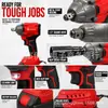 Fornecido diretamente pelo fabricante, chave de impacto de lítio sem escovas 21V, alto torque, conjunto de ferramentas para desmontagem e montagem de pneus de reparo automotivo, atacado