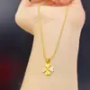 Nuevo Collar con Colgante Flor de Cuatro Hojas Incrustada con Diamantes, Escama de Dragón de Oro Antiguo Estilo Chino de la Tienda de Oro, con un Toque de Lujo Discreto y de Alta Gama