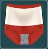 Directamente del Fabricante, Ropa Interior de Algodón Puro Cálida con Forro Polar para Mujer para Otoño e Invierno, Faja Moldeadora de Cintura Alta para Control de Abdomen, Ropa Interior Roja de Talla Grande de Cintura Alta