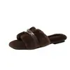 Pantuflas Peludas Estilo Coreano para Mujer Otoño/Invierno 2026 Felpa Suela Plana Para Exteriores Versátiles Celebridad de Internet Suela Plana Elegantes Suaves