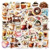 50 Adesivos Temáticos de Café Amazon Transfronteiriço Mais Vendidos Adesivos de Café Não Repetitivos Diário Criativo DIY