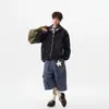 Sudadera con capucha estilo americano de calle con estampado de estrellas, unisex, colección de otoño, diseño de peso pesado, cárdigan con cremallera, corte holgado, prenda de abrigo de nicho