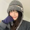 ¡Gorro de aviador estilo Fair Isle! Gorro de Punto Grueso con Protección para Orejas 25 Años, Cálido, con Correa Jacquard, Gorro Grueso Lei Feng