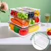 Zhang Bow Contenedor de Almacenamiento para Refrigerador de Diez Piezas Transfronterizo Pet Grado Alimenticio Crisper con Escurridor Organización de Cocina Transparente