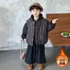 Ropa para Niños Conjunto para Niños Otoño Invierno Acolchado Engrosado 2025 Nuevo Estilo Bebé Moderno Guapo Elegante Chaleco de Algodón Conjunto de Tres Piezas