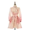 Vestido Ropa Mujer Femenino Shopify Cordón Mangas Acampanadas Vestido Brillante Lujo Silencioso Estilo Europeo y Americano