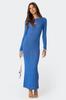 Otoño e Invierno Nuevo Ropa Femenina Transfronteriza Estilo Europeo y Americano Elegante Color Sólido Cintura Alta Espalda Descubierta Sexy Ajustado Vestido de Punto Bolso
