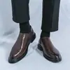 Zapatos de Cuero Pequeños Slip-On Estilo Británico Talla Grande Transfronteriza Zapatos Formales de Negocios para Hombre Zapatos Derby Casuales