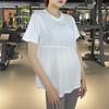 Roupa de Yoga Camiseta Esportiva de Manga Curta Feminina Verão Solta Valorizadora Top Fitness Blusa Respirável Tamanho Grande Novo Estilo