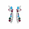 Collar Colgante de Zirconia Super Brillante Forma de Gota de Agua, Pendientes Minimalistas de Moda de Lujo Ligero, Conjunto de Joyería de Nicho con Diseño Único