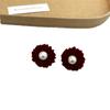 Aretes de botón de rosa flocada roja Ancola festiva retro francesa Diseño de nicho Altos Otoño e Invierno Aretes elegantes