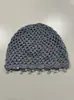 Tocado Elegante de Perlas y Borlas con Lentejuelas para Mujer, Sombrero de Punto Tejido Estilo Étnico Retro Bohemio Hueco