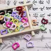 Cuentas Espaciadoras de Cabeza Kt Huecas Pintadas de Colores Agujero Recto Aleación Cuerda para el Cabello Linda Cuentas Sueltas Cadena para Teléfono DIY Accesorios de Cuentas