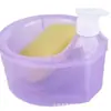 Dispensador de Detergente para Cocina y Jabón de Manos con Caja de Almacenamiento para Esponja Raspadora, Dispensador de Jabón, Soporte para Jabón, Instalación sin Taladro