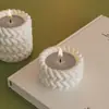 Cuerda Trenzada de Silicona Zongbo Cuerda Retorcida Caja de Almacenamiento Grande, Mediana y Pequeña Molde de Silicona para Taza de Vela de Yeso de Aromaterapia DIY