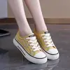 Zapatos de Lona para Dedos del Pie HY9019 Mango para Mujer Primavera y Otoño 2026 Zapatos de Estudiante Tenis Planos Casuales Zapatos de Mujer Bloque de Color Estilo Delgado