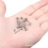 Liga de titânio G23 bola de cabeça dupla dente externo pino de língua barra reta de titânio argola para orelha piercing na ponte da orelha piercing na língua piercing no corpo humano