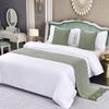 Borde de Cama Defensa Tela Sucia Moderno Simple Lujo Ligero Hogar Hotel Bandera de Cama Toalla de Pie de Cama Color Sólido Ropa de Cama Cubierta de Cama