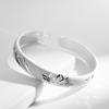 Pulsera de Gypsophila Hojas Sutra del Corazón del Dharma Antiguo para Mujer Abierta Cara Brillante Simple Concubina Imperial Pulsera Familiar Budista Transmisión en Vivo Mismo Estilo Joyería de Plata