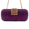 Bolso de Noche Nuevo con Incrustaciones de Diamantes Bolso de Mano de Lujo Accesible Brillante de Doble Cara Relleno de Diamantes Calientes Bolso de Mano para Mujer Bolso de Banquete y Noche Europeo y Americano