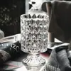 Jarrón de Vidrio Creativo Estilo Francés, Jarrón de Alto Nivel Estilo Copa de Vino de Cristal, Adorno de Lujo Ligero, Decoración de Jarrón Hidropónico Estilo Europeo