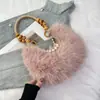 Bolso para Mujer Nicho de Alta Gama Bolso Peludo Moda Invierno 2025 para Mujer Bolso de Mano Bolso de Hombro tipo Axila con Perlas