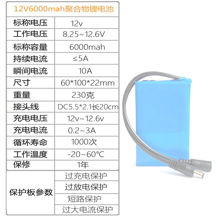 12v聚合物电池6000