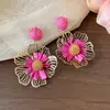 Pendientes de borla con flor de perla y circonita con aguja de plata, elegantes pendientes largos de diseño retro, pendientes de celebridades de Internet, pendientes para mujer