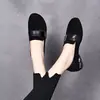 Zapatos de mujer de cuero suave 2026 nuevo otoño moda escarchada zapatos de mujer mocasines planos de suela blanda de tacón bajo