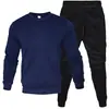 Roupa Masculina Exportação Transfronteiriça Moletom com Gola Redonda e Calça Conjunto de Duas Peças Inverno Veludo Casual Esportivo Tendência Jovem