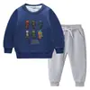Conjunto de Sudadera para Niños Otoño/Invierno 2026, Nuevo Modelo Elegante para Niños Mayores, Forro Polar y Engrosado para Calor, Conjunto de Invierno de Manga Larga