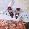 Estilo japonés de lujo ligero tridimensional joyería de zirconita para uñas colgante de perla mariposa concha Súper Brillante decoración de uñas de diamante