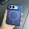 Adequado para iPhone 18 DUO, capa de celular magnética de vidro Corning dobrável, capa de celular de cor sólida fosca para Apple 18 DUO