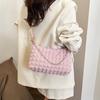 Saco plástico de bolhas estilo fresco feminino 2024 Coreano Estilo Nuvens Corrente plissada Bolsa nas axilas Bolsa transversal de ombro portátil simples