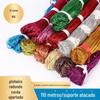 Fábrica em estoque atacado corda elástica de seda dourada seda prateada 0,8-2mm corda elástica colorida corda de cabelo elástico redondo