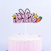 Decoración para Hornear Pastel Tarjeta de Cumpleaños Conejo Zanahoria Dios Masculino Hada Suministros de Decoración de Cumpleaños
