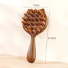 Pente de Massagem de Sândalo Natural Gato Unha Couro Cabeludo Meridianos Massagem Pente Portátil Pente de Cabelo Terapia Capilar Presente Pente de Madeira