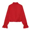 Ropa de mujer transfronteriza 2026 Estilo europeo y americano moderno top tipo camisa holgado sin espalda con lazo plisado para mujer M561831