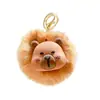 Chaveiro Pingente Capivara Cartoon Criativo com Pom-Pom Grande Pingente para Bolsa de Casal Chaveiro de Carro Pequeno Presente