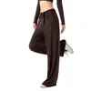Pantalones anchos de corte holgado para mujer con cinturón desmontable, transpirables y adecuados para deportes y uso casual, con una caída fluida que disimula la figura y crea un efecto adelgazante, en un estilo recto y largo
