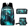2024 Impresión Digital 3D Transfronteriza Nuevo Producto Mochila de Halloween Bolso Escolar Bolso de Hombro Infantil Estuche para Lápices Set de Tres Piezas