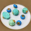 Magnesita natural Cuentas de castaño Accesorios de Ruyi de loto Plata 925 incrustada Semilla de pasión Turquesa mineral asociado productos semiacabados DIY
