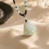 Colgante Auténtico de Jade de Hotan - Colgante de Jade del Buda Maitreya Panzudo para Mujeres - Collar de Buda - Amuleto de Buda de Jade - Regalo de Temporada de Graduación
