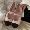 Versión de Piel de Vaca~~Zapatos Planos Tipo Ballet Chanel de Piel Genuina en Stock, Nuevos Zapatos de Tacón Alto Otoño e Invierno, Zapatos de Piel Retro