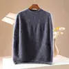 Nova Peça de Lã Cashmere Outono/Inverno 2026 com Bainha Enrolada e Gola Semi-Alta, Suéter de Lã Escovada Sem Mangas
