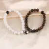 Amazon Pulsera de Piedra Natural Ojo de Tigre Ágata Caliente Tejida Acero Inoxidable Pulsera Magnética de Pareja Amor al por Mayor
